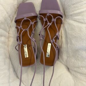 Chic Lavender Strappy Sandals London rag 3 inch heel